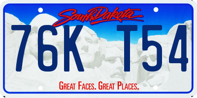 SD license plate 76KT54