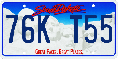 SD license plate 76KT55