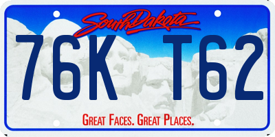 SD license plate 76KT62