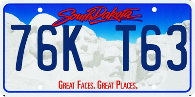 SD license plate 76KT63