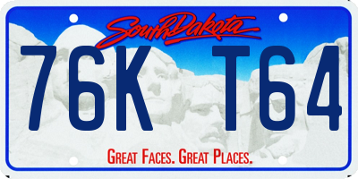 SD license plate 76KT64