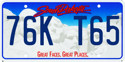 SD license plate 76KT65