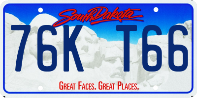 SD license plate 76KT66