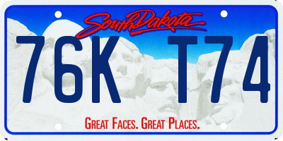 SD license plate 76KT74