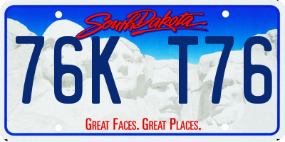 SD license plate 76KT76