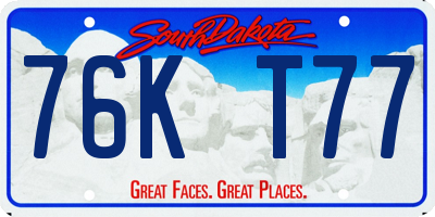 SD license plate 76KT77