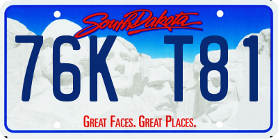 SD license plate 76KT81