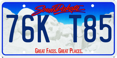 SD license plate 76KT85