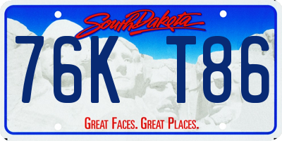 SD license plate 76KT86