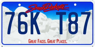 SD license plate 76KT87