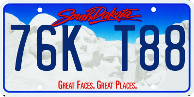 SD license plate 76KT88