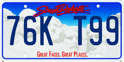 SD license plate 76KT99