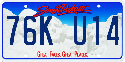 SD license plate 76KU14