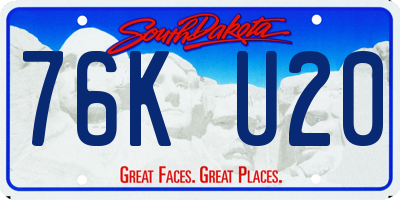 SD license plate 76KU20