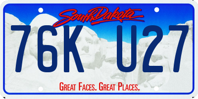 SD license plate 76KU27