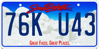 SD license plate 76KU43