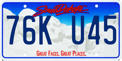 SD license plate 76KU45
