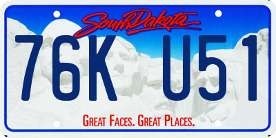 SD license plate 76KU51