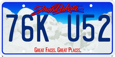 SD license plate 76KU52