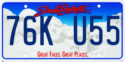 SD license plate 76KU55