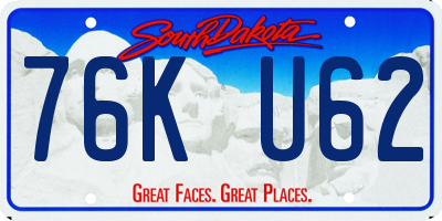 SD license plate 76KU62