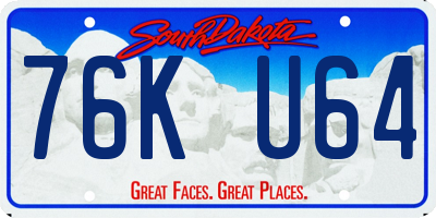 SD license plate 76KU64