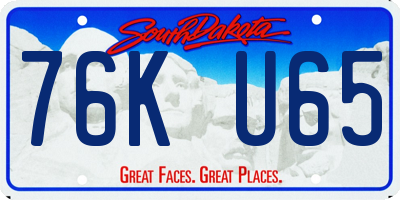 SD license plate 76KU65