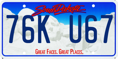 SD license plate 76KU67