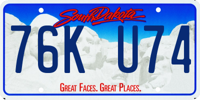 SD license plate 76KU74