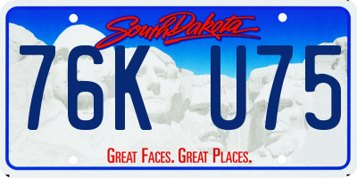 SD license plate 76KU75