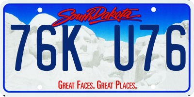SD license plate 76KU76