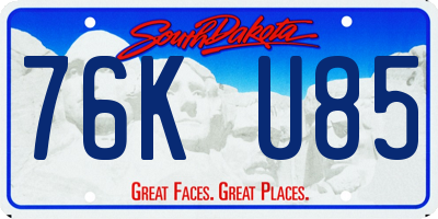SD license plate 76KU85