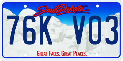 SD license plate 76KV03