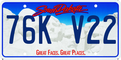 SD license plate 76KV22