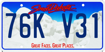 SD license plate 76KV31