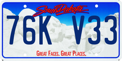 SD license plate 76KV33