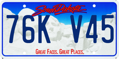 SD license plate 76KV45