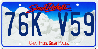 SD license plate 76KV59