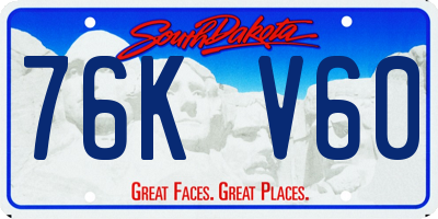 SD license plate 76KV60