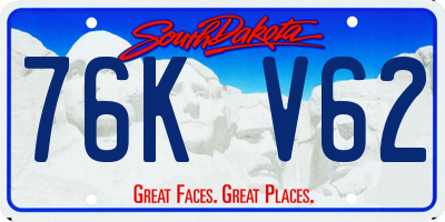 SD license plate 76KV62