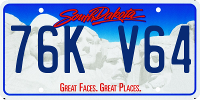 SD license plate 76KV64