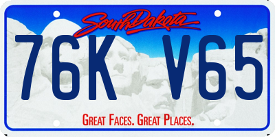 SD license plate 76KV65
