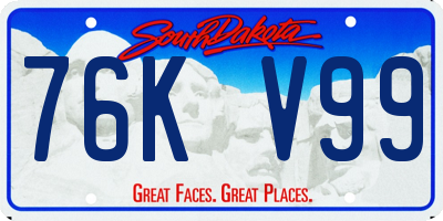 SD license plate 76KV99
