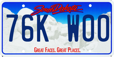 SD license plate 76KW00