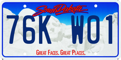 SD license plate 76KW01