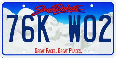 SD license plate 76KW02
