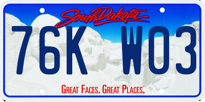 SD license plate 76KW03