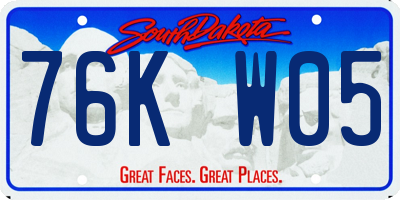 SD license plate 76KW05