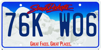 SD license plate 76KW06