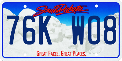SD license plate 76KW08